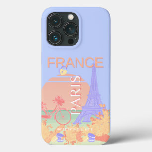 Case-Mate iPhone Case Paris, France, Art du voyage, Preppy, Pastel, Bleu