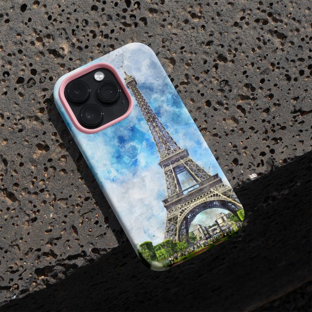Coques Case-Mate iPhone Paris France Tour Eiffel Aquarelle (Paris France Eiffel Tower Watercolor. iPhone Case)