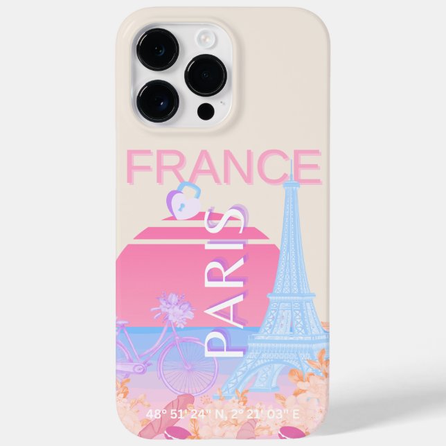 Coques Case-Mate iPhone Paris, France, Travel Art, Preppy, Pastel (Verso)