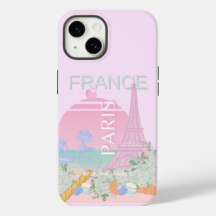 Coque Case-Mate iPhone Paris, France, Travel Art, Preppy, Pastel, Rose