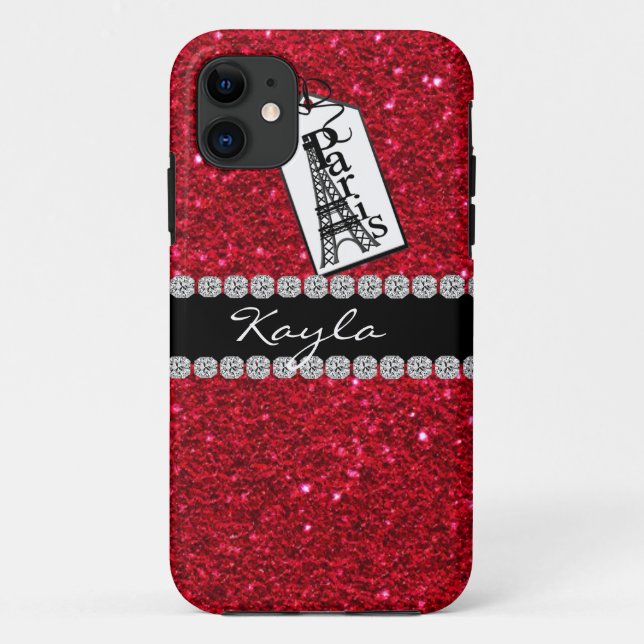 Coques Case-Mate iPhone Paris ils cas ROUGE en cristal du ROUGE IPHONE 5 (Dos)