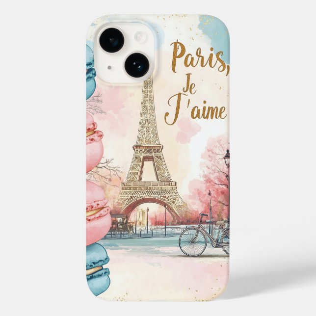 Coques Case-Mate iPhone  Paris, Je T'aime - Tour Eiffel avec Macarons  (Verso)