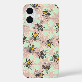 Coque Pour iPhone 16 parme à la menthe fleurie