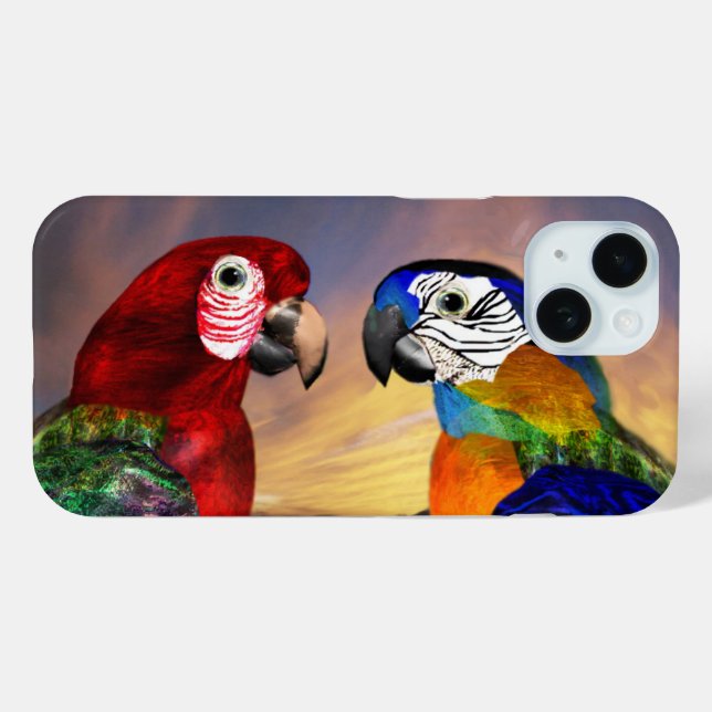 COQUES Case-Mate iPhone PARROS HYPER /ARA ROUGE ET BLEU (Verso (horizontal))