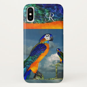 COQUE Case-Mate POUR iPhone PARROTS HYPER /MONOGRAMME D'ARA BLEU
