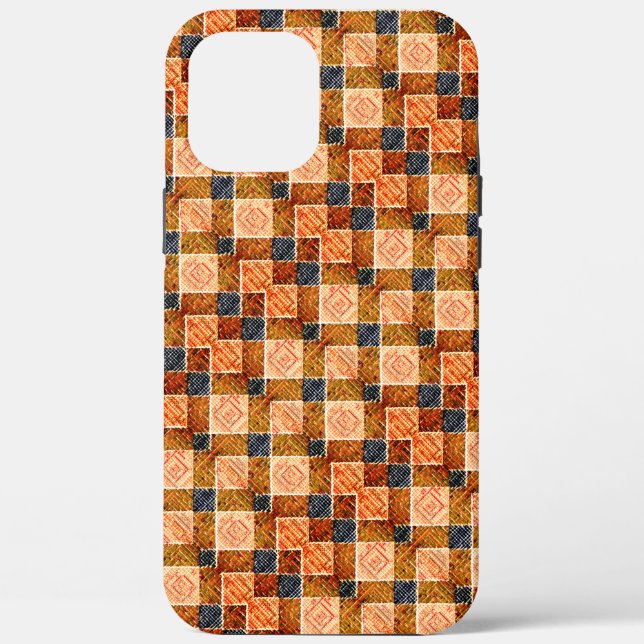 Coques Case-Mate iPhone Parties d'échecs orange arrondies formant de nouve (Verso)