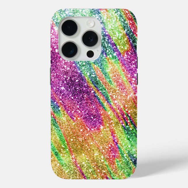 Coques Case-Mate iPhone Parties scintillant Abstraite Neon Rainbow Sparkly (Verso)