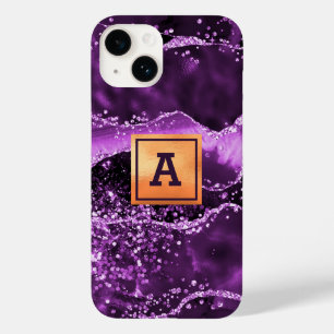Coque Case-Mate iPhone Parties scintillant agile violet en marbre rose or