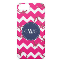 Parties scintillant Ancres rose Chevron Monogramme