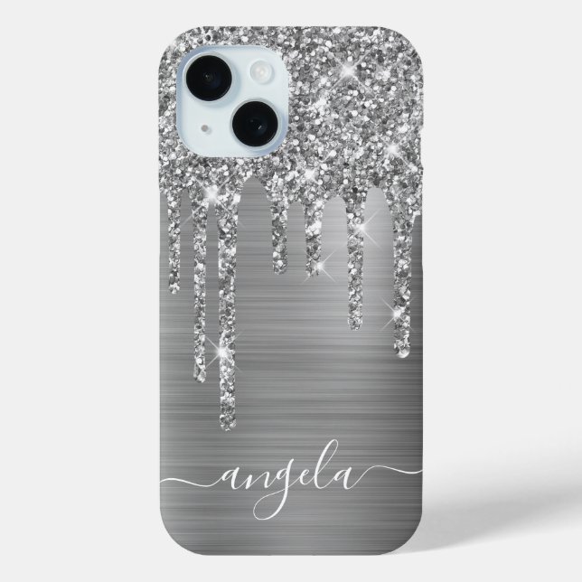 Coques Case-Mate iPhone Parties scintillant Argent Lecteurs Fille Glam Sig (Verso)