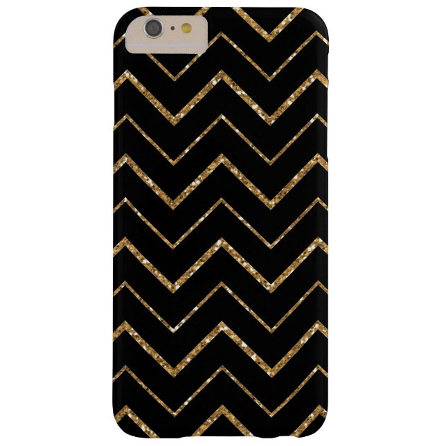 Coques Case-Mate iPhone Parties scintillant Black Chevron Gold Faux (Dos)