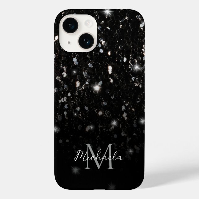Coques Case-Mate iPhone Parties scintillant blanche brillante noire scinti (Verso)
