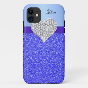 Case-Mate iPhone Case Parties scintillant bleue glamour personnalisée