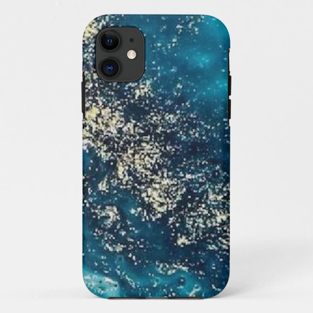 Coques Case-Mate iPhone parties scintillant bleue marbre Coque-Mate Tough  (Dos)