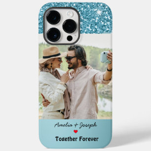 Coque Case-Mate iPhone Parties scintillant Bleue Moderne Personnalisé Amo