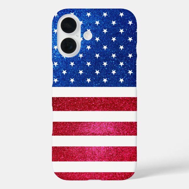 Coques Case-Mate iPhone Parties scintillant Bleue Rouge Drapeau Patriotiqu (Verso)