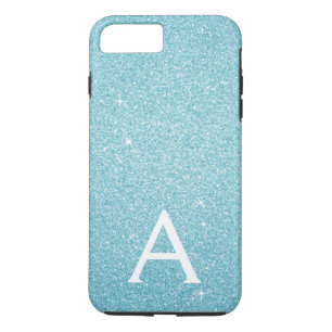 Case-Mate iPhone Case Parties scintillant bleue Turquoise et monogramme 