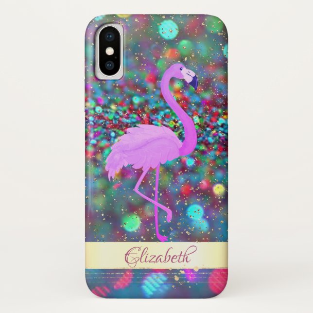 Coques Case-Mate iPhone Parties scintillant Bokeh Gold Confetti, Flamme- P (Dos)