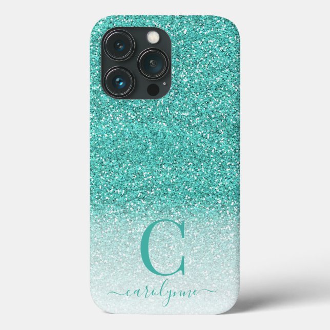 Coques Case-Mate iPhone Parties scintillant Chic Girl Turquoise Aqua Green (Verso)