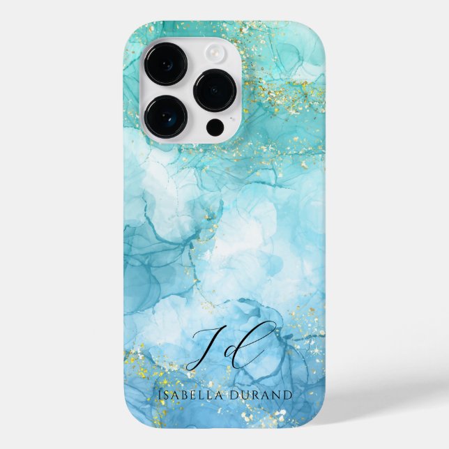 Coques Case-Mate iPhone Parties scintillant d'aquarelle Turquoise Green pe (Verso)