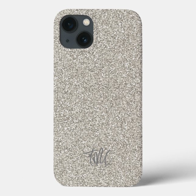 Coques Case-Mate iPhone Parties scintillant d'argent INITIALES Glam Luxe C (Verso)