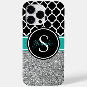 Coque Case-Mate iPhone Parties scintillant d'argent Monogramme de treilli