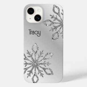 Coque Case-Mate iPhone Parties scintillant d'argent personnalisée Snowfla