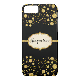 Coque Case-Mate iPhone Parties scintillant de feuille d'or Confetti Pois