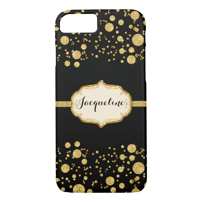 Coques Case-Mate iPhone Parties scintillant de feuille d'or Confetti Pois  (Dos)