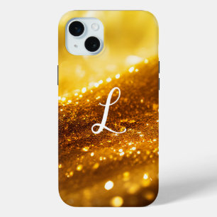 Coque Case-Mate iPhone Parties scintillant de luxe jaune monogramme