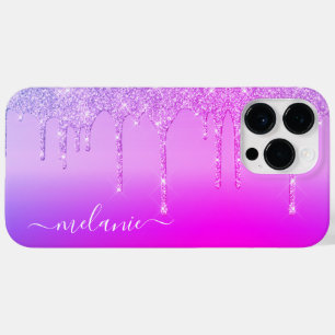 Coque Case-Mate iPhone Parties scintillant de néon rose violet Nom person