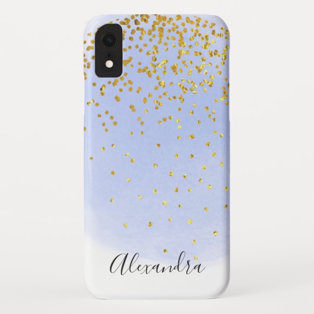 Coques Case-Mate iPhone Parties scintillant d'huile d'aquarelle bleu Confe (Dos)