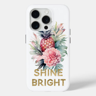 Coque Case-Mate iPhone Parties scintillant d'or ananas brillant