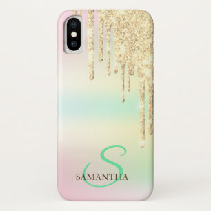 Case-Mate iPhone Case Parties scintillant d'or gouttes Holographique Iri