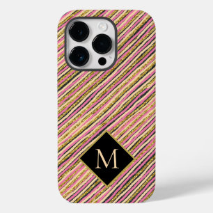 Coque Case-Mate iPhone Parties scintillant d'or Grilles modernes Monogram