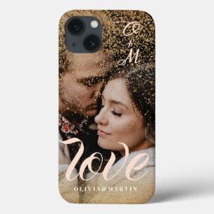 Case-Mate iPhone Case Parties scintillant d'or personnalisé Couple photo