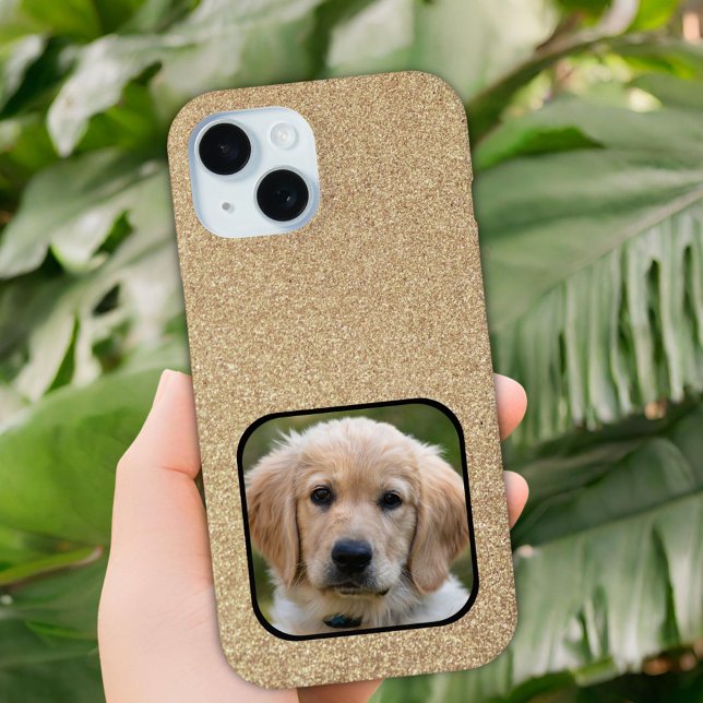 Coques Case-Mate iPhone Parties scintillant d'or photo de chien de compagn (Créateur téléchargé)
