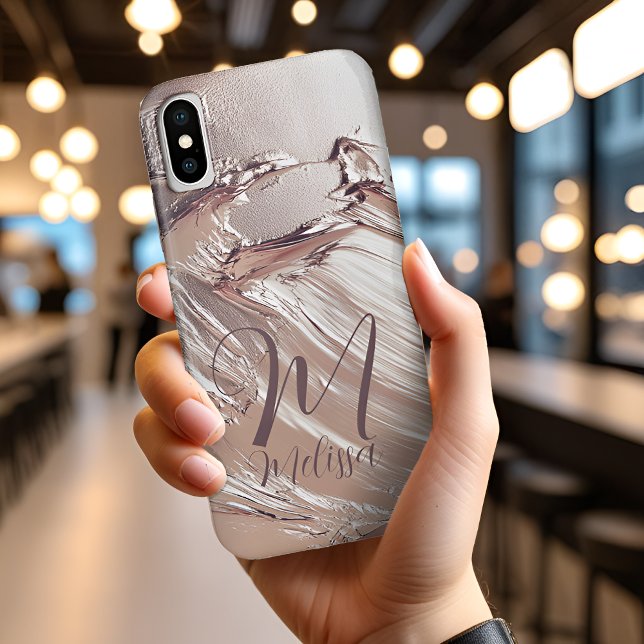 Coques Case-Mate iPhone Parties scintillant d'or Rose de fille personnalis (Créateur téléchargé)