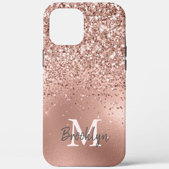 Coques Case-Mate iPhone Parties scintillant d'or rose moderne Confetti Mon (Verso)