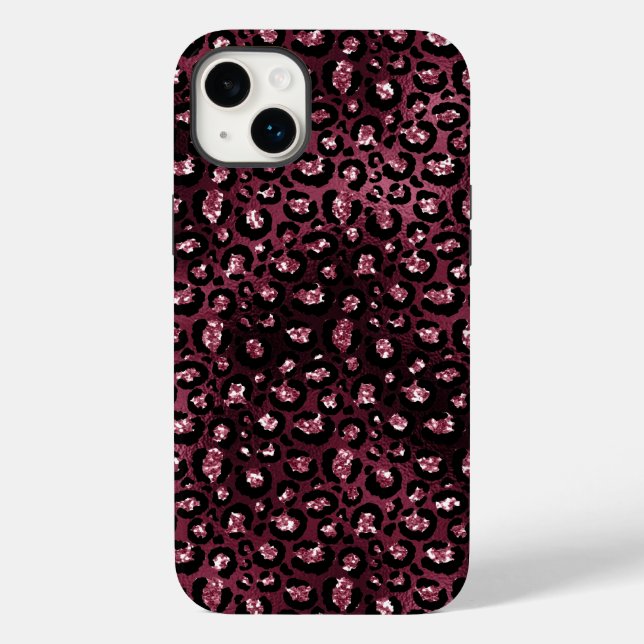 Coques Case-Mate iPhone Parties scintillant Empreinte de léopard de Bourgo (Verso)