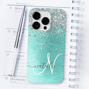 Coque Case-Mate iPhone Parties scintillant en métal brossé argenté Nom du