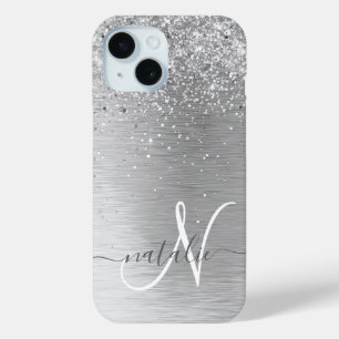 Coque Case-Mate iPhone Parties scintillant en métal brossé argenté Nom du