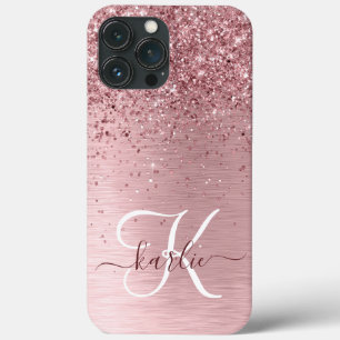 Case-Mate iPhone Case Parties scintillant en métal brossé rose pâle Nom 
