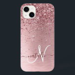 Coque Case-Mate iPhone Parties scintillant en métal brossé rose pâle Nom<br><div class="desc">Personnalisez facilement ce design branché de boîtier de téléphone chic avec une jolie parties scintillant brillante rose vif sur un arrière - plan métallique brossé rose vif.</div>