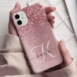 Coque Case-Mate iPhone Parties scintillant en métal brossé rose pâle Nom<br><div class="desc">Personnalisez facilement ce design branché de boîtier de téléphone chic avec une jolie parties scintillant brillante rose vif sur un arrière - plan métallique brossé rose vif.</div>