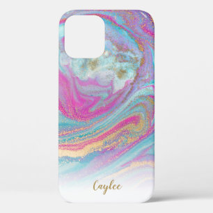 Case-Mate iPhone Case Parties scintillant en or bleu rose  en marbre Coq