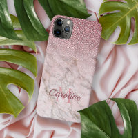Parties scintillant en or Dusty Rose en marbre ros