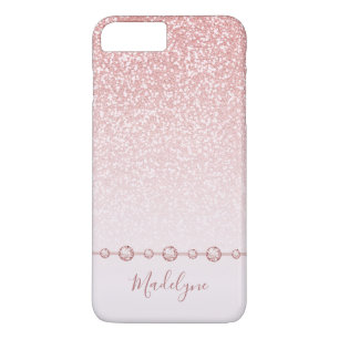 Case-Mate iPhone Case Parties scintillant en or rose pâle Ombre Rhinesto