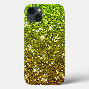 Etui iPhone 13 Parties scintillant en or vert clair chatoyantes