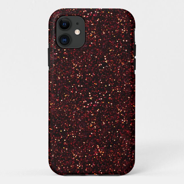 Coques Case-Mate iPhone Parties scintillant en rubis rouge foncé (Dos)